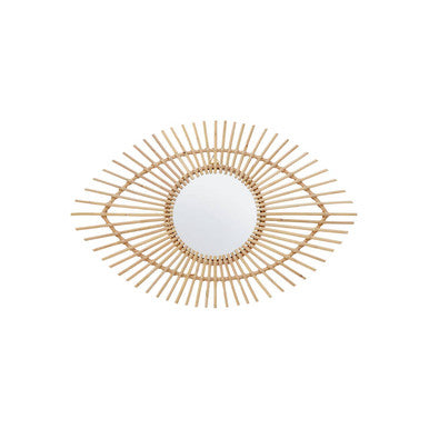 Natural Rattan Eye Shape Wall Mirror