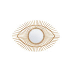 Natural Rattan Eye Shape Wall Mirror