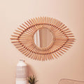 Natural Rattan Eye Shape Wall Mirror