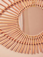 Natural Rattan Eye Shape Wall Mirror