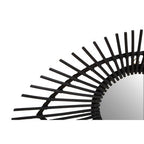 Black Natural Rattan Eye Shape Wall Mirror