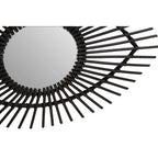 Black Natural Rattan Eye Shape Wall Mirror