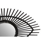 Black Natural Rattan Eye Shape Wall Mirror