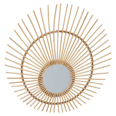 Handwoven Rattan Wall Mirror