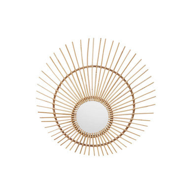 Handwoven Rattan Wall Mirror