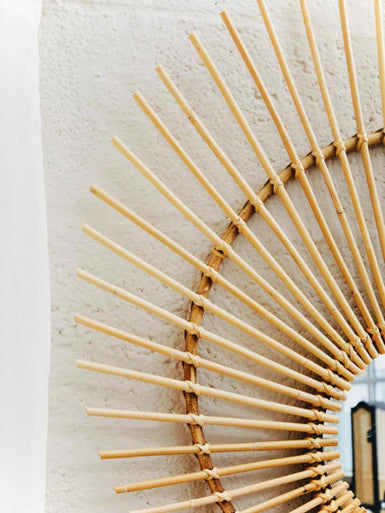 Handwoven Rattan Wall Mirror