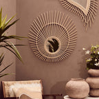 Handwoven Rattan Wall Mirror
