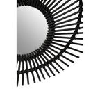 Black Natural Rattan Wall Mirror
