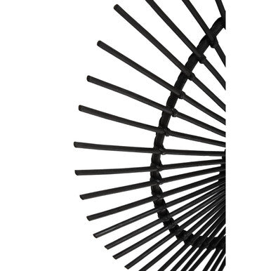 Black Natural Rattan Wall Mirror