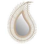 Teardrop Natural Rattan Wall Mirror