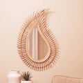 Teardrop Natural Rattan Wall Mirror