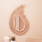 Teardrop Natural Rattan Wall Mirror
