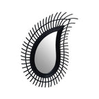 Teardrop Black Natural Rattan Wall Mirror