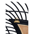 Teardrop Black Natural Rattan Wall Mirror