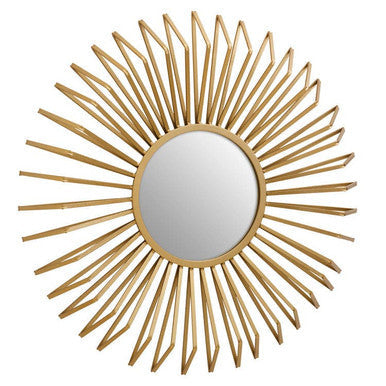 Gold Finish 3D Sunburst Metal Wall Mirror