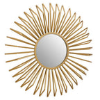 Gold Finish 3D Sunburst Metal Wall Mirror