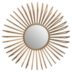 Gold Finish 3D Sunburst Metal Wall Mirror