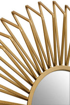 Gold Finish 3D Sunburst Metal Wall Mirror