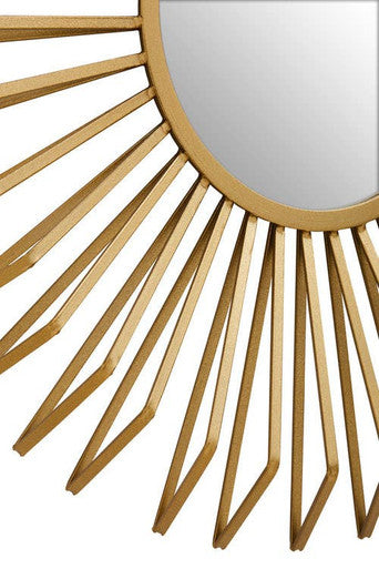 Gold Finish 3D Sunburst Metal Wall Mirror