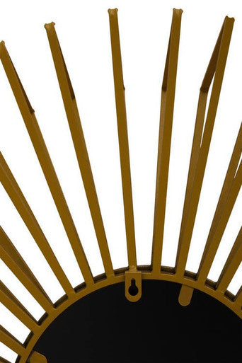 Gold Finish 3D Sunburst Metal Wall Mirror