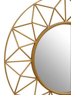 3D Round Gold Wall Mirror