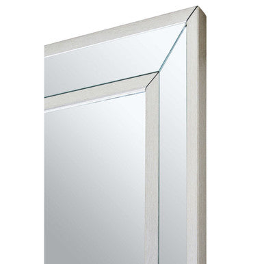 Rectangular Wall Mirror with Silver Finish Frame