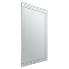 Large Rectangular Wall Mirror with Linear Detail