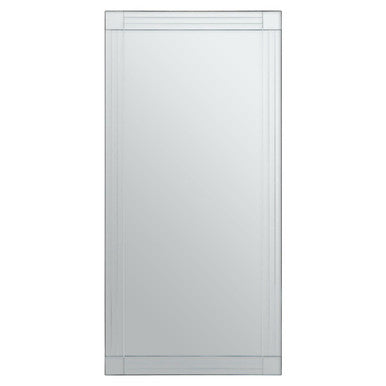 Large Rectangular Wall Mirror with Linear Detail