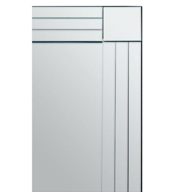 Large Rectangular Wall Mirror with Linear Detail