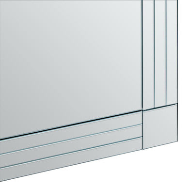 Large Rectangular Wall Mirror with Linear Detail