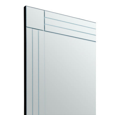 Small Rectangular Wall Mirror with Linear Detail