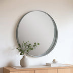 Large Round Silver Wall Mirror