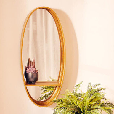 Gold Oval Wall Mirror