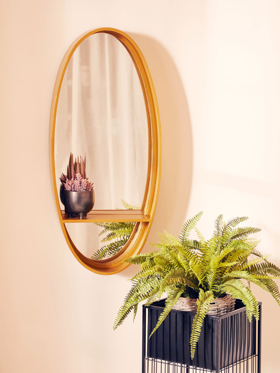 Gold Oval Wall Mirror
