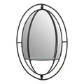 Oval Shelved Black Wall Mirror