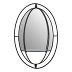 Oval Shelved Black Wall Mirror