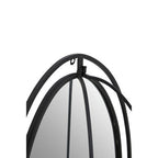 Oval Shelved Black Wall Mirror