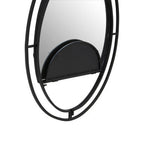 Oval Shelved Black Wall Mirror