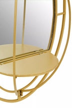 Oval Shelved Gold Wall Mirror