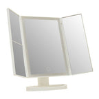 Tri Fold White LED Table Mirror