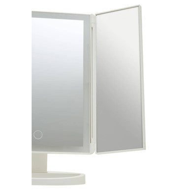 Tri Fold White LED Table Mirror