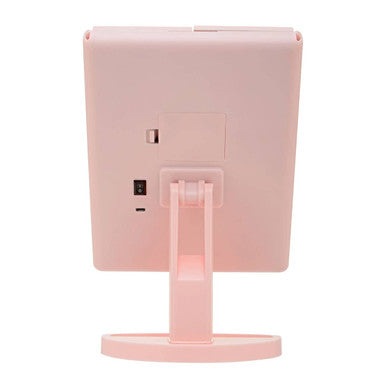 Tri Fold Pink LED Table Mirror