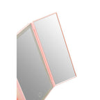 Tri Fold Pink LED Table Mirror