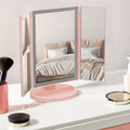 Tri Fold Pink LED Table Mirror