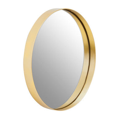 Slim Round Gold Wall Mirror