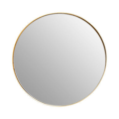 Slim Round Gold Wall Mirror