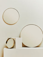 Slim Round Gold Wall Mirror