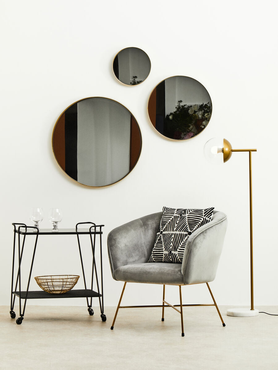 Slim Round Gold Wall Mirror
