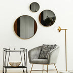 Slim Round Gold Wall Mirror