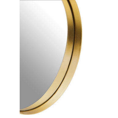 Slim Round Gold Wall Mirror